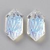 Embossed Glass Rhinestone Pendants GLAA-J101-02B-001SI-2