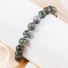 Natural Indian Agate Beaded Stretch Bracelets BJEW-I253-8mm-11-4