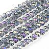 Electroplate Transparent Glass Beads Strands EGLA-A034-T6mm-G05-3