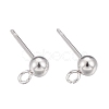 30Pcs 3 Size 304 Stainless Steel Ball Stud Earring Post STAS-LS0001-06S-4