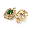 Brass Micro Pave Clear Cubic Zirconia Pendants KK-P263-25KCG-2