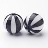 Colorful Stripe Chunky Bubblegum Acrylic Beads X-SACR-ZX010-9-2
