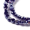 Electroplate Glass Beads Strands GLAA-E036-04-M-5