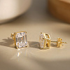 925 Sterling Silver Micro Pave Clear Cubic Zirconia Stud Earrings EJEW-G443-08G-2