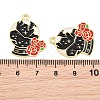 Alloy with Black Enamel Pendants AL-CBA2919-02G-06-3