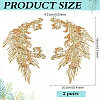 4Pcs 2 Style Polyester Embroidery Sew on Appliques PATC-MA0001-33A-2