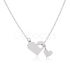1Pc 302 Stainless Steel Heart Puzzle Pendant Cable Chain Lariat Y Necklaces for Women NJEW-TADJ0001-01P-1