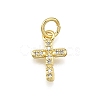 Brass Micro Pave Cubic Zirconia Pendants KK-Z100-39G-02-1