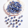 5 Strands Round Natural Blue Spot Jasper Beads Strands G-NB0004-58-4