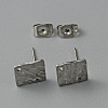 304 Stainless Steel Textured Geometry Stud Earrings Findings with Hole STAS-WH0027-54G-1