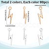 4sets 2 Colors Alloy Lightning Bolt Pendants FIND-SC0017-55-2