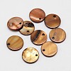 Dyed Natural Flat Round Shell Pendant SHEL-P003-04A-1