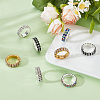 8Pcs 4 Colors Rhinestone Elastic Finger Rings for Women RJEW-ME0001-03-5