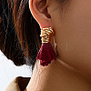 Alloy & Raffia Tassel Stud Earrings FS-WG3975A-01-3