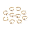 Brass Micro Pave Cubic Zirconia Cuff Earrings EJEW-H109-01I-G-2