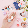 15Pcs 15 Style Animal Theme Food Grade Eco-Friendly Silicone Focal Beads SIL-SC0001-41-3