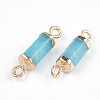 Electroplate Natural White Jade Links connectors G-S344-01B-2