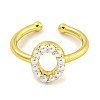 Rack Plating Brass Open Cuff Rings for Women RJEW-F162-01G-O-2
