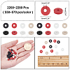4 Colors Flat Round Handmade Polymer Clay Beads CLAY-AR0001-26-6