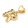 Brass Micro Pave Colorful Cubic Zirconia Pendants KK-P281-01G-R-2