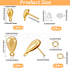 Teardrop Brass Stud Earring Findings KK-CN0003-41-2