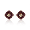 Brass Flower Stud Earrings EJEW-A121-20G-2