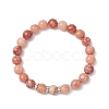 Natural Pink Aventurine Beads Stretch Bracelets for Women BJEW-JB12625-01-1