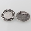 Vintage Alloy Brooch Cabochon Bezel Settings X-PALLOY-O038-32AS-1