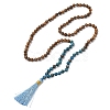 Natural  Jasper and Wood Beaded Necklaces NJEW-JN02024-1