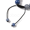 10mm Round Dyed & Heated Natural Blue Aventurine Braided Bead Bracelets BJEW-C067-01C-16-4