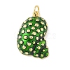 Brass Enamel Pendants KK-B148-01G-03-1