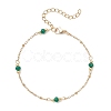 3Pcs Natural Malaysia Jade Rondelle Beads Link Bracelets BJEW-JB12655-3