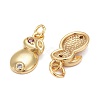 Brass Micro Pave Cubic Zirconia Pendants ZIRC-Z010-13G-2