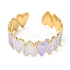 304 Stainless Steel Enamel Heart Open Cuff Bangles for Women SA-CBA1A30-01B-G-4