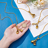 4Pcs Alloy Gloves Pendant Necklaces NJEW-UN0001-62AG-4