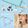 Cat & Paw Print Alloy Enamel Pendant Stitch Markers HJEW-AB00352-5