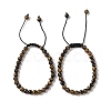 6mm Round Natural Tiger Iron Braided Bead Bracelets BJEW-C067-01A-04-1
