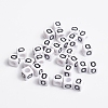 White Cube Letter Acrylic Beads X-PL37C9308-Q-2