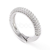 Adjustable Brass Micro Pave Cubic Zirconia Cuff Rings RJEW-L098-007-P-3