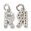 Brass Micro Pave Grade AAA Cubic Zirconia Charms ZIRC-P067-11P-R-NR-2