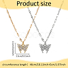 2Pcs 2 Colors Crystal Rhinestone Butterfly Pendant Necklaces Set with Alloy Dapped Chains for Women NJEW-AN0001-67-2