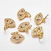 CZ Brass Micro Pave Cubic Zirconia Evil Eye Charms ZIRC-L018-10G-1