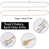 SUNNYCLUE 12Pcs 2 Colors 304 Stainless Steel Satellite Chain Necklaces Set NJEW-SC0001-17-2