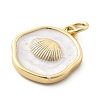 Ocean Theme Brass Enamel Pendants KK-Q029-01J-G-3