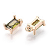 Brass Cubic Zirconia Charms X1-KK-S350-367F-2