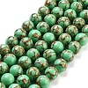 Synthetic Gold Line Turquoise Beads Strands G-H026-01D-03-1