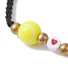 Sport Theme Acylic & Alloy Braided Bead Bracelet BJEW-JB10122-03-3