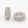 Brass Micro Pave Cubic Zirconia European Beads ZIRC-D026-07-2