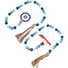 2Pcs 2 Styles Wood Beaded Hanging Ornaments HJEW-GF0001-56A-6