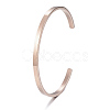 Ion Plating(IP) 304 Stainless Steel Cuff Bangles BJEW-K173-02RG-1